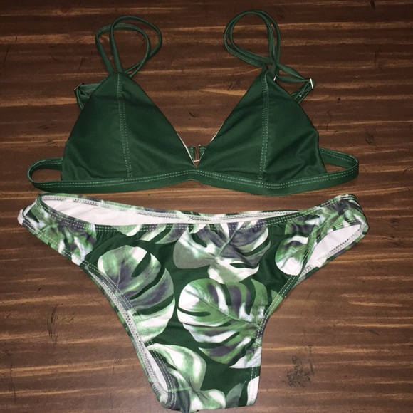 zaful leaf print bikini